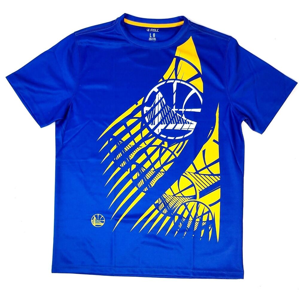 FISLL Golden State Warriors Jersey Shirt Blue Gold Men's Size Large 155479